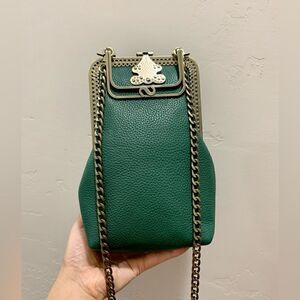 Handsewn Genuine Pebble Leather Push Lock Purse/Clip Pouch/Phone Case/Crossbody